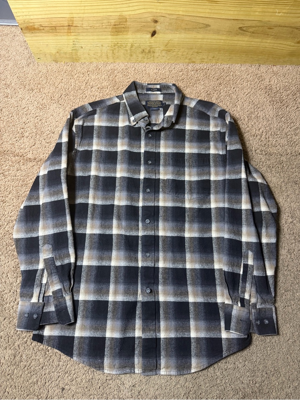 Pendleton Mason Shirt Men’s Large Plaid long Sleeve Button Down